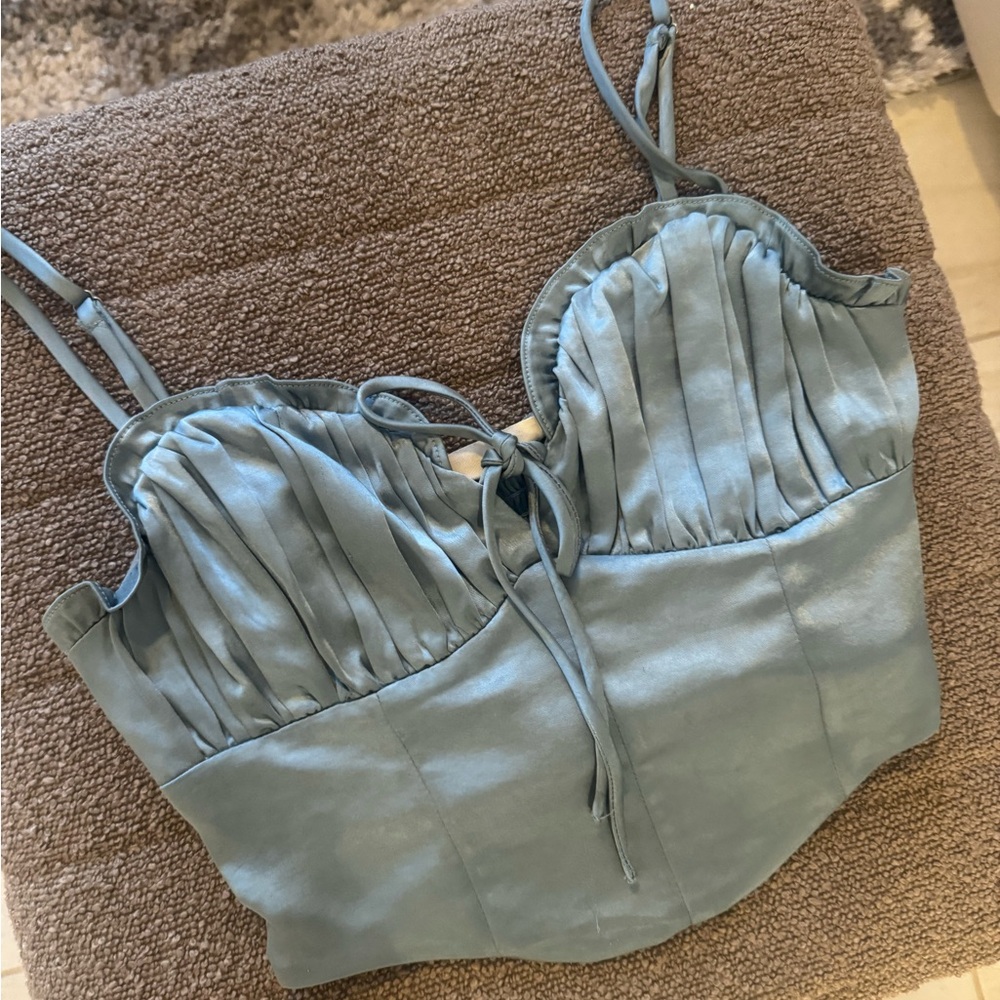 Altar'd State Blue Bustier Camisole Top